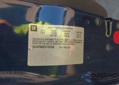 2009 Chevrolet Cobalt Lt z USA, uszkodzony, nr VIN 1G1AT58H297162342